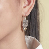 PADI KAPAS Double Square Drop Earring with Citrine Square Stone (011ESKS-CT)