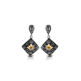 PADI KAPAS Square Drop Earring with Citrine Square Stone (012ESKS-CT)