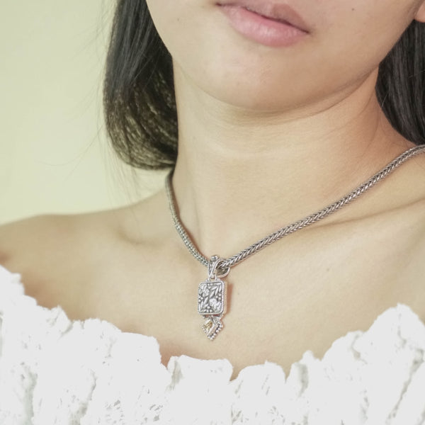 PADI KAPAS CHAIN Necklace with Citrine Square Stone (013 NSKS)