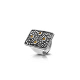 PADI KAPAS Rectangle Large Ring with Citrine Round Multistones (021RSKS-CT)