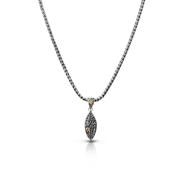PADI KAPAS CHAIN Necklace with Citrine Round Stone (024 NSKS)