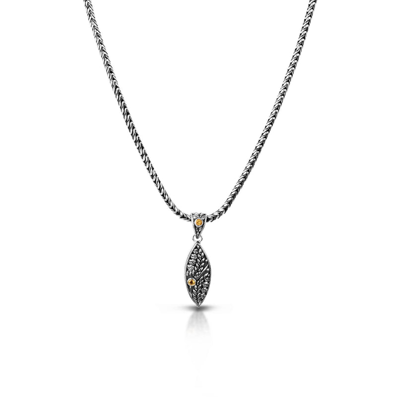 PADI KAPAS CHAIN Necklace with Citrine Round Stone (024 NSKS)