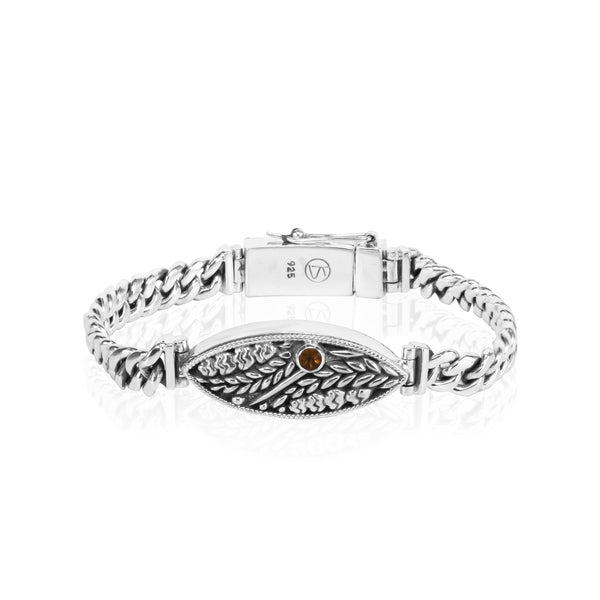 PADI KAPAS CLASSIC Chain Small Bracelet with Citrine Round Stone (027 BSKS-S)