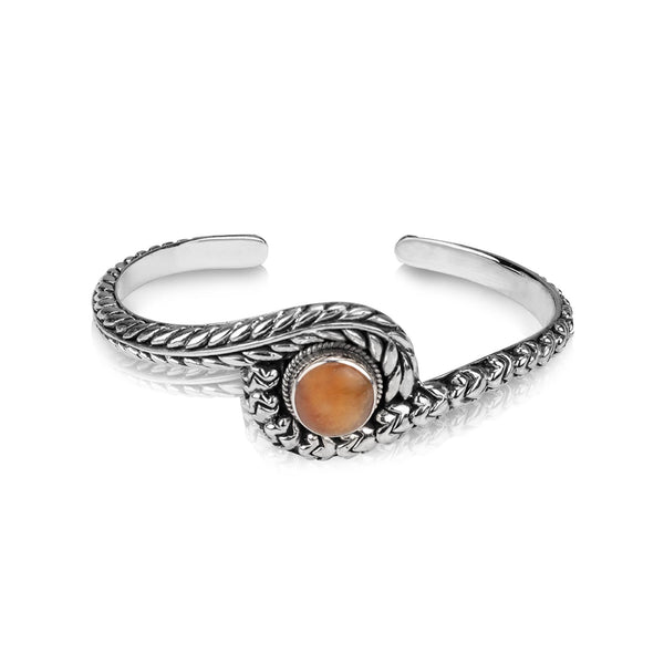 PADI KAPAS CLASSIC Open Cuff with Citrine Round Stone (028 CSKS)
