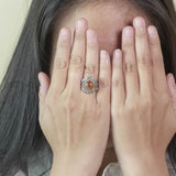 PADI KAPAS Circle Ring with Citrine Round Stone (029RSKS-CT)
