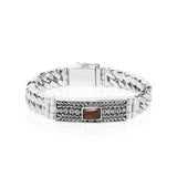 PADI KAPAS CURB Chain Medium Bracelet with Citrine Rectangle Stone (031 BSKS-M)