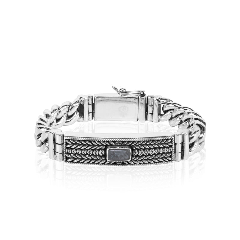 PADI KAPAS CLASSIC Chain Small Bracelet with Moonstone Rectangle Stone (034 BSKS-S)
