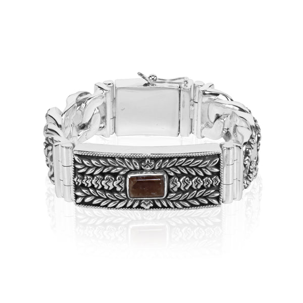 PADI KAPAS CLASSIC Chain Medium Bracelet with Citrine Rectangle Stone (037 BSKS-M)