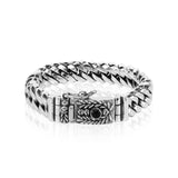 PADI KAPAS CURB Chain Small Bracelet with Black Onyx Round Stone (045 BSKS-S)