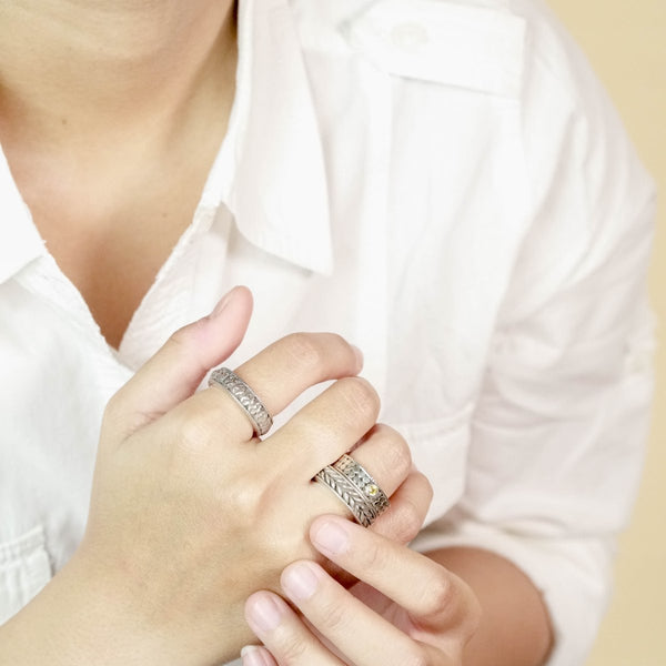 PADI KAPAS Stackable Ring with Citrine Round Stone (09RSKS)